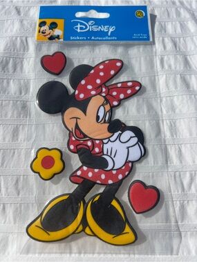 NWT VTG Disney Sandylion Minnie Mouse Fuzzy 3D Puffy Stickers